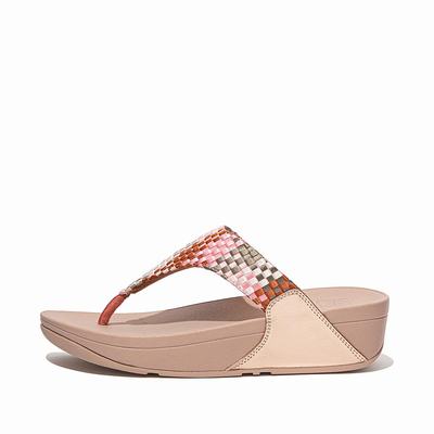 Fitflop Women's LULU Silky Weave Toe-Post Sandals - Coral Pink, QK5167840